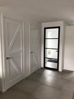 Zwarte binnendeur met glas staallook, Niet ingevuld, 80 tot 100 cm, Binnendeur, Niet ingevuld