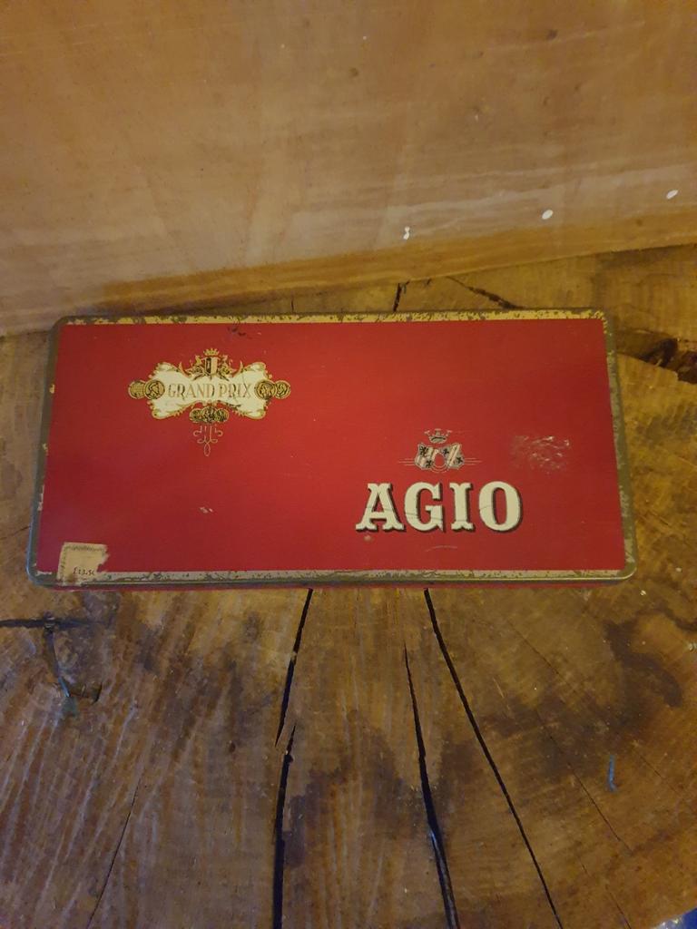 Vintage Agio Grand Prix Sigarenblik, Ophalen of Verzenden, Gebruikt, Overige