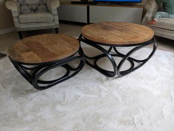 2 stoere salontafels rond  beschikbaar voor biedingen