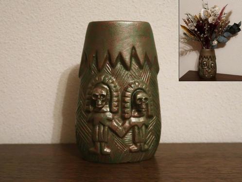 uniek VAASJE Azteeks Maya Inca, aardewerk met oud brons-look, Antiek en Kunst, Kunst | Niet-Westerse kunst, Ophalen of Verzenden