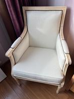 Barokstoel creme stof met houten poot, Huis en Inrichting, Stoelen, Ophalen, Gebruikt, Barok, Wit