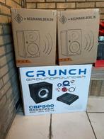 Crunch CBP 500 + 2 boxen Neumann Berlin, Nieuw, 120 watt of meer, Stereo, Ophalen