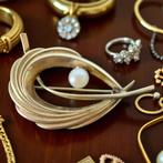 Vintage broche Rolled Gold Foreign, Overige materialen, 4 tot 7 cm, Gebruikt, Verzenden