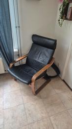 Loungestoel van Leer, Ophalen, Gebruikt, Zwart, Leer