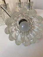 Vintage Cascade Hanglamp Bloemvorm Jaren 70, Ophalen of Verzenden, Gebruikt, Glas, 50 tot 75 cm
