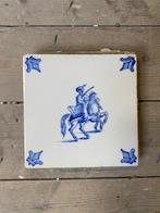 Antieke tegels met Delfts blauwe figuren, Doe-het-zelf en Verbouw, Tegels, Ophalen, Gebruikt, Minder dan 20 cm, Minder dan 20 cm