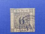 Postzegel OudDui 1851 Baden nr 3 Geelachtig 6 Kreuzer 11-07, Postzegels en Munten, Postzegels | Europa | Duitsland, Ophalen of Verzenden