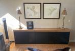 Pastoe Dressoir Kersen / Zwart, Huis en Inrichting, Kasten | Dressoirs, Ophalen, 200 cm of meer, 25 tot 50 cm, Met deur(en)
