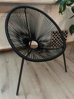 Rotan stoel zwart, Huis en Inrichting, Stoelen, Ophalen, Zwart, Riet of Rotan, Zo goed als nieuw