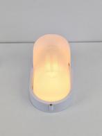 Vintage simes buitenlamp wandlamp metaal glas ’80 italy wit, N, Nieuw, Ophalen of Verzenden, N