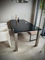 Tuintafel massief natuursteen tafelblad RVS onderstel nieuw, Tuin en Terras, Tuintafels, Ophalen, Zo goed als nieuw, Rechthoekig