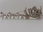 Zilveren miniatuur Gouden Koets met 6 paarden           Z180, Antiek en Kunst, Ophalen of Verzenden, Zilver