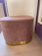 Hocker/ Poef Paars met gouden onderkant, Ophalen of Verzenden, Vierkant