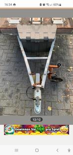 Motor aanhanger met ooprijbanen en materialenkist, Ophalen of Verzenden, Gebruikt