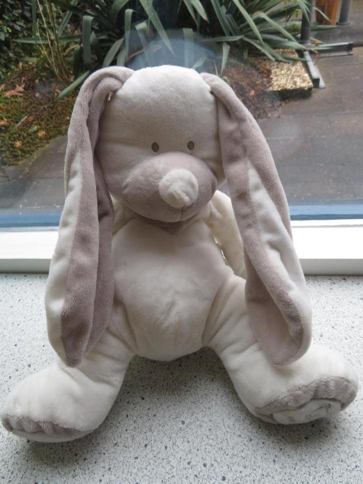 Wit grijs velours konijn merk VACO meet ca 36 cm kruin/voet, Kinderen en Baby's, Speelgoed | Knuffels en Pluche, Zo goed als nieuw