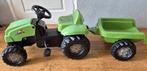 Kidx Rally Tractor met Aanhanger - Groen, Ophalen, Gebruikt, Trapvoertuig