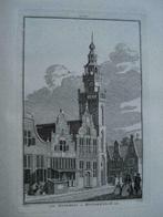 415-416 / Monnikendam  het Stadhuis 16 x 22 c.m. Groot 1757, Antiek en Kunst, Kunst | Etsen en Gravures, Ophalen of Verzenden