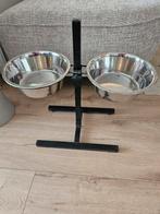 Beeztees - hondenstandaard voerbak - 2 RVS bakken - 25 cm, Ophalen, Verstelbaar