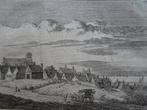 gravure duinlandschap met huizen Petten Rademaker 1727, Antiek en Kunst, Verzenden