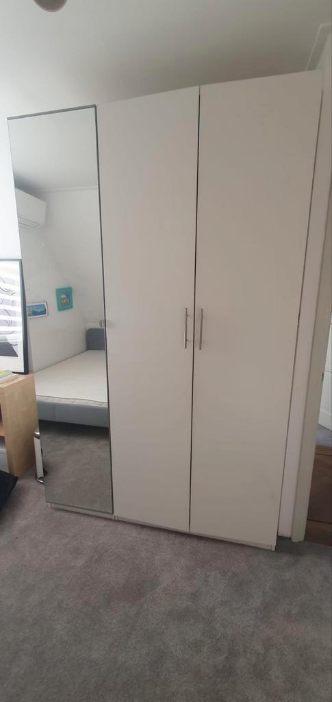 Ikea Pax kast met spiegeldeur en witte deuren, Huis en Inrichting, Kasten | Kledingkasten, Zo goed als nieuw, 200 cm of meer, 150 tot 200 cm
