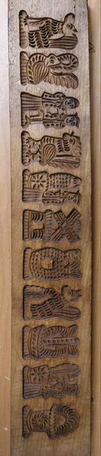 Antieke Speculaasplank met 11 Afbeeldingen, Ophalen