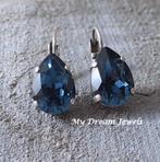 Oorbellen Belle met Swarovski Druppel "Montana", Met kristal, Overige materialen, Hangers, Nieuw