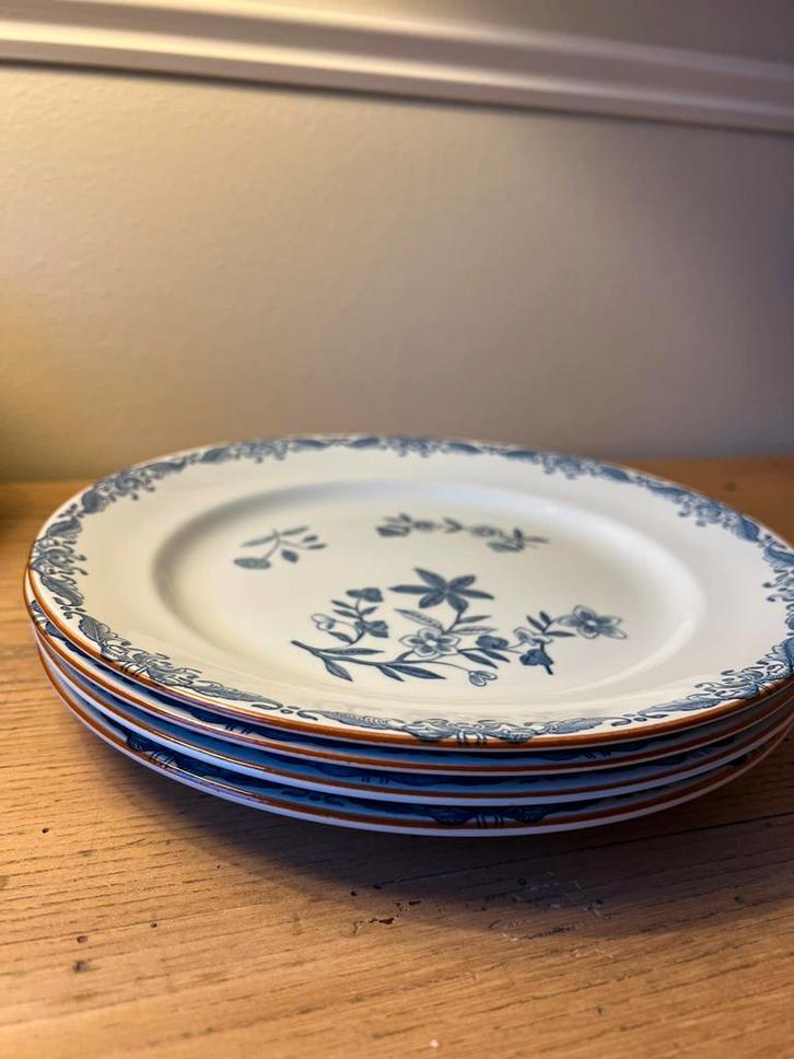 4 borden Ostindia, Rörstrand, 23,7 cm, aardewerk, Antiek en Kunst, Antiek | Servies los, Ophalen of Verzenden