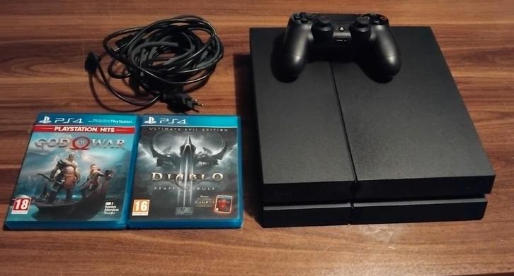 Playstation 4 met 2 top games en controller, Spelcomputers en Games, Spelcomputers | Sony PlayStation 4, Gebruikt, Original, Met 1 controller