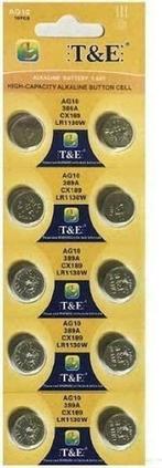 Batterijen AG10 Alkaline 10 stuks knoopcel batterij LR54, LR, Ophalen, Nieuw