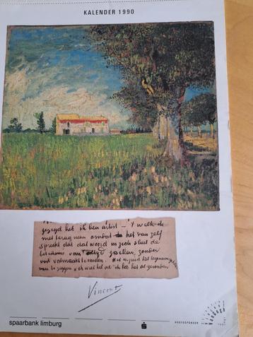 Kalender 1990 Vincent van Gogh beschikbaar voor biedingen