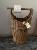 Riviera maison rattan wc rolhouder toilet mand, Ophalen, Zo goed als nieuw, Bruin, Overige typen