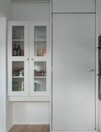 Witte vitrinekast 82,5x30,5x150 cm bewerkt hout wit VidaXL, Ophalen, Met deur(en), Glas, 100 tot 150 cm