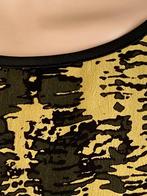 J109 Fransa maat M=40/42 blouse top oker-geel/zwart/grijs, Maat 38/40 (M), Fransa, Geel, Ophalen of Verzenden