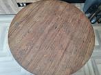 Ronde massief eikenhouten eettafel, Huis en Inrichting, Ophalen, Gebruikt, Rond, Vijf personen of meer