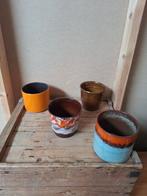 Leuke retro vintage bloempotten, Tuin en Terras, Bloempotten, Gebruikt, Rond, Ophalen of Verzenden, Minder dan 25 cm