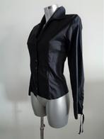 Nadine H. zwarte getailleerde blouse met corset sluiting 36, Verzenden, Zo goed als nieuw, Maat 36 (S), Zwart