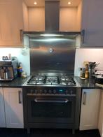 Fornuis 5 pits gas met oven 90 cm merk Ariston met afzuigkap, Ophalen, 60 cm of meer, Zo goed als nieuw, Gas