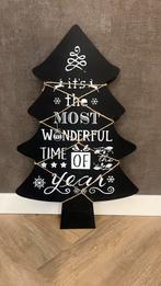 Decoratie Zwart houten kerstboom MDF wonderful time 55h 36br, Diversen, Ophalen, Zo goed als nieuw
