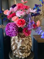 Prachtige Zijden bloemen in vaas Leeuwen Kop Goud, Ophalen, Nieuw