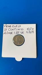 Venezuela  25 centimos 1954 zilver, Zilver, Ophalen of Verzenden, Zuid-Amerika
