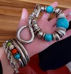 Turquoise en zilverkleurige sieradenset, Ophalen of Verzenden, Zilver, Overige materialen, Met edelsteen