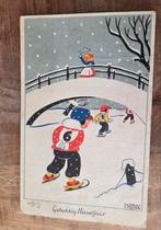 Kinderen aan het schaatsen in de sneeuw - Herbert Craner, Verzenden, 1940 tot 1960, Gelopen, Kinderen