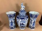 3-delig Delfts blauw kaststel., Antiek en Kunst, Antiek | Vazen, Ophalen of Verzenden