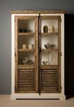 Landelijke Brocante Vitrinekast Amanda € 599.-, Huis en Inrichting, Kasten | Vitrinekasten, Ophalen of Verzenden, Zo goed als nieuw