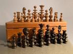 Mooie complete set grote antieke Regency schaakstukken, Ophalen of Verzenden, Gebruikt