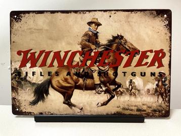Winchester Rifles and shotguns metalen reclamebord / wandbor beschikbaar voor biedingen