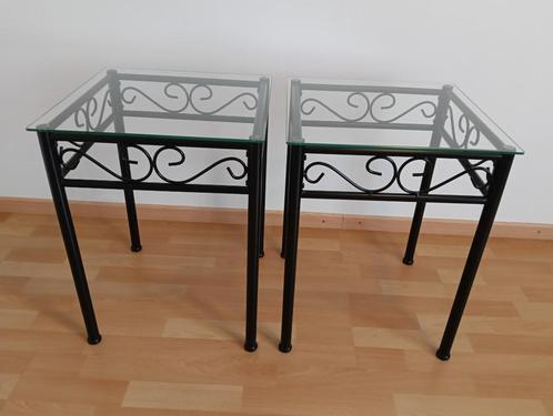 Set van 2 nachtkastjes, Huis en Inrichting, Slaapkamer | Nachtkastjes, Gebruikt, 55 tot 70 cm, Minder dan 45 cm, Metaal of Aluminium