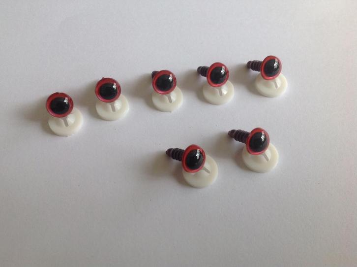Veiligheidsoogjes 10 mm rood per 100 paar klasse A, Hobby en Vrije tijd, Breien en Haken, Nieuw, Breien of Haken, Overige typen