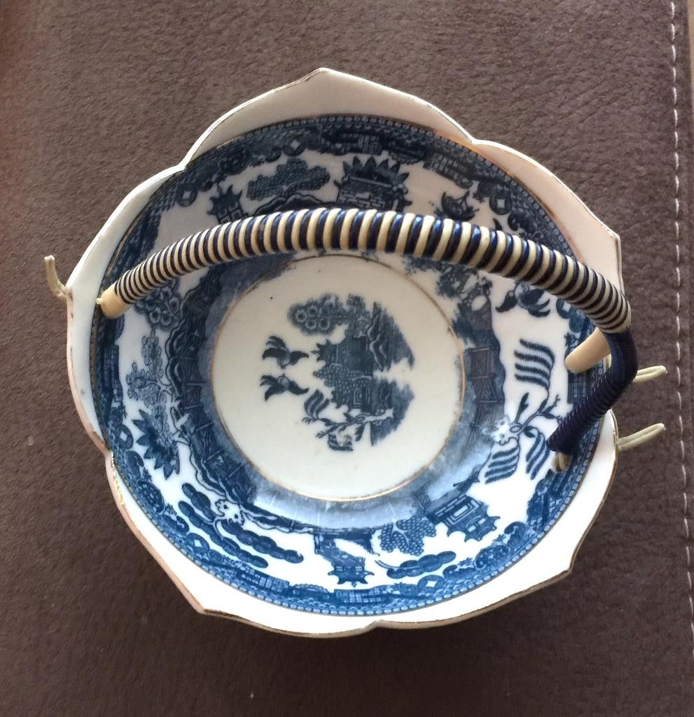 Schaaltje met hengsel Blue Willow stijl Blauw Wit Vintage, Antiek en Kunst, Ophalen