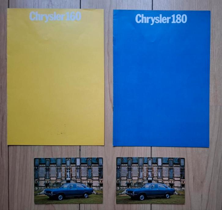 Chrysler France 160 / 180. 2 folders+2 ansichtkaarten € 6,--, Boeken, Auto's | Folders en Tijdschriften, Zo goed als nieuw, Overige merken